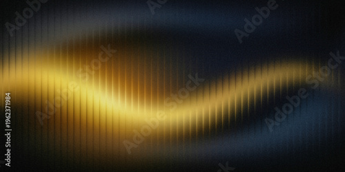 фотографія A vibrant yellow waveform glows brightly against a dark blue background with sub