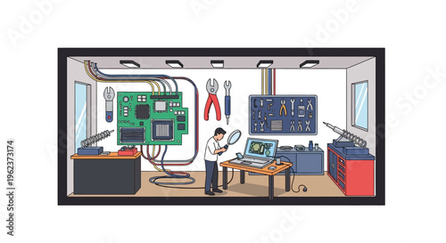 a man working in an industrial workshop.