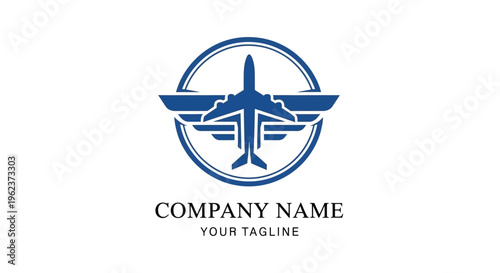 Airplane company logo template design.