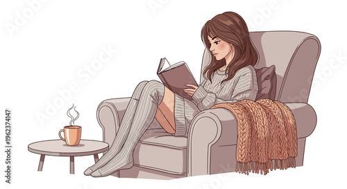 Woman relaxing with a good book.