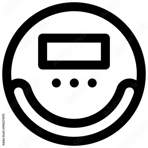 Personal CD player. Editable stroke vector icon.
