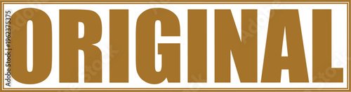 Vector brown original stamp seal with textured border and horizontal layout