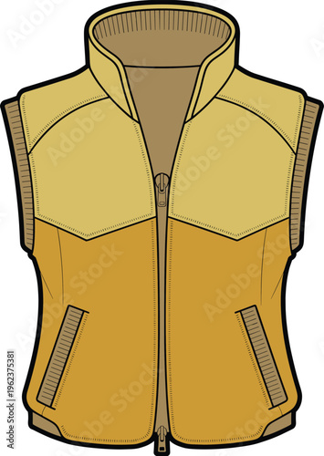 Stylish sleeveless winter vest, fashionable outdoor body warmer, insulated padded jacket for men, casual autumn clothing, modern design with zipper front closure, pockets