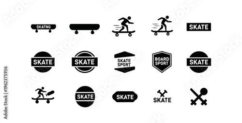 Skateboarding graphics design illustration black and white vector