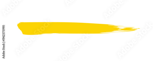 Yellow paint brush stroke texture. Wide highlight banner vector.