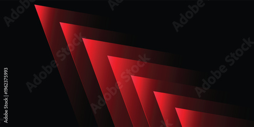 Abstract background with dynamic red neon geometric arrow shapes on black.