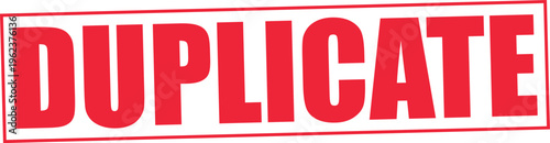 Vector duplicate rubber stamp style text graphic, copy or original indication, white background