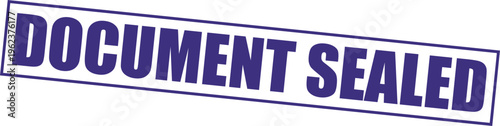 Vector document sealed rubber stamp style text graphic, secure or archived, white background