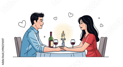 A romantic dinner for two people.