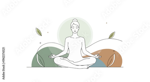a woman meditates in lotus position.