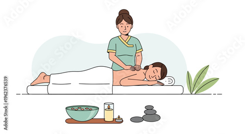 woman receiving a relaxing spa massage.