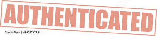 Vector orange stamp graphic authenticated with the stamp has an orange hue and a dashed border