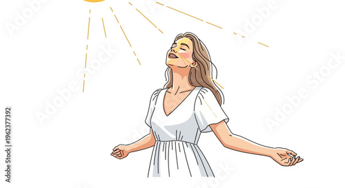 Woman feeling happy and free outdoors.