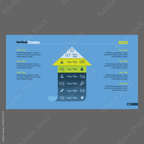 Big Arrow Seven Parts Slide Template