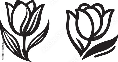 stylized vector tulip