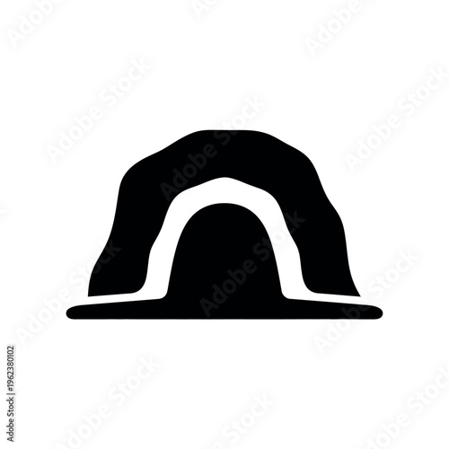 Abstract cave entrance silhouette.