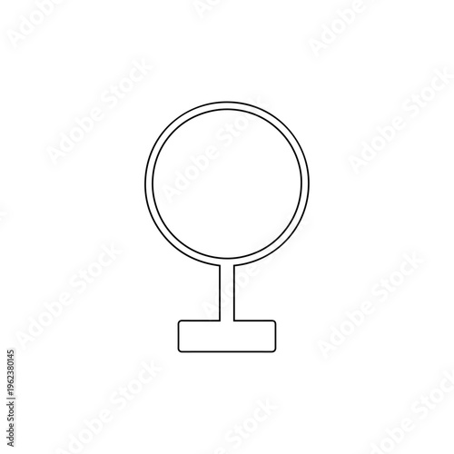 round bathroom mirror outline tabletop vanity mirror isolated on white background