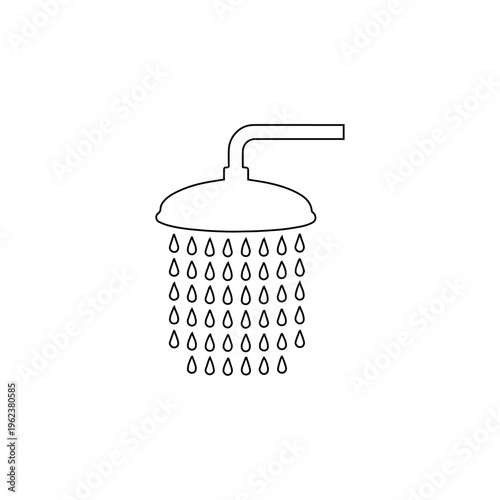shower head outline bathroom water hygiene equipment isolated on white background