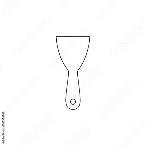 scraper putty knife outline hand tool isolated on white background