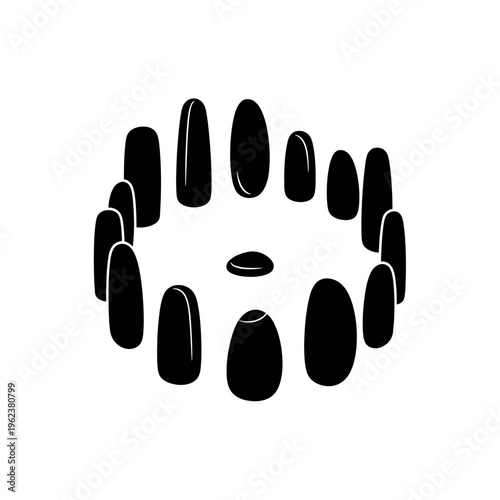 Stonehenge Silhouette Icon Ancient Monument.