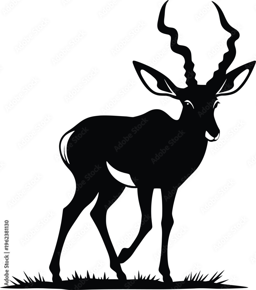 Obraz premium Cute cartoon a illustrator silhouette antelope