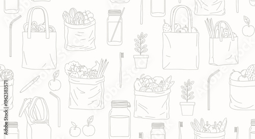 Reusable shopping bags and containers.