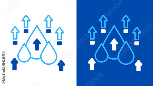Moisture Wicking and Evaporation Icon Set for Breathable Fabric Technology