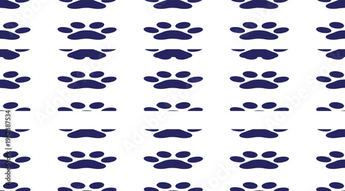 Paw Prints Pattern: A repeating pattern of deep blue paw prints graces the screen, creating a sense of playful rhythm and charm.