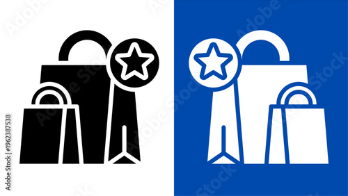Shopping Bag with Star Icon for E-commerce Wishlist and Loyalty Program