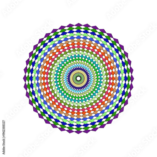 Schilderij op canvas A colorful abstract circular pattern with psychedelic spiral shapes and vibrant