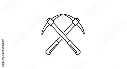 Crossed Pickaxes Mining Tools Illustration