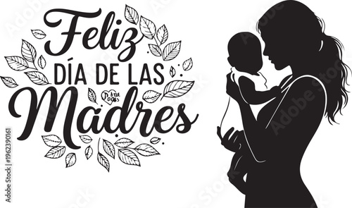 Celebrating motherhood on mother's day with a heartfelt design isolated on transparent background, Vector