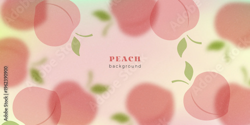 Fruity gradient background with blurred peaches