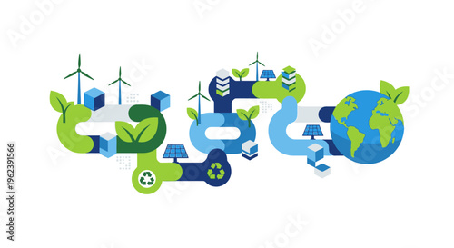 Global Renewable Energy & Sustainability Network: Eco-Friendly Solutions with Wind, Solar, and Recycling for a Greener Future
