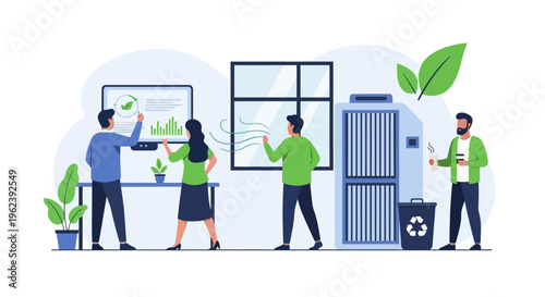Green Office Sustainability: Team Manages Environmental Initiatives, Monitors Eco-Data, and Enhances Workplace Well-being