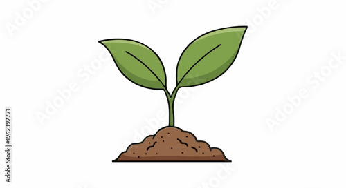 Vibrant green seedling emerging from fertile soil, symbolizing new beginnings, growth, and the essence of natural life's potential, representing development and environmental care