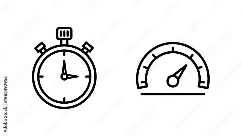 Fototapeta premium Stopwatch and speedometer icons