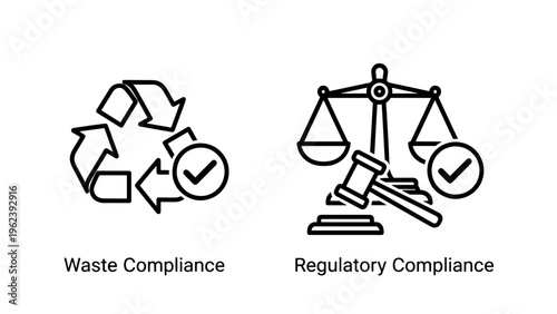 Waste and regulatory compliance icons