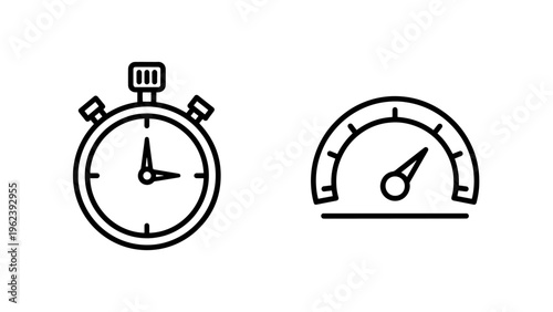 Stopwatch and speedometer icons