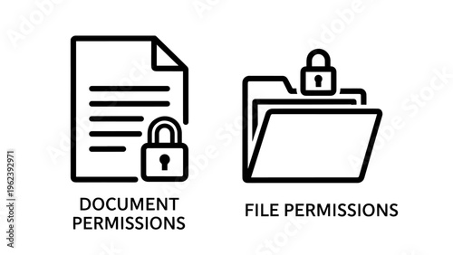 Document and file permissions lock icons