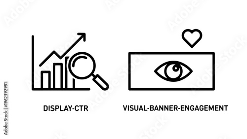 Display click-through rate and visual banner engagement icons