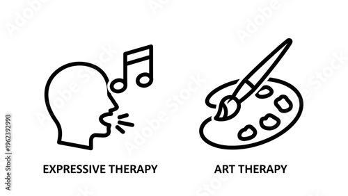 Expressive therapy and art therapy icons