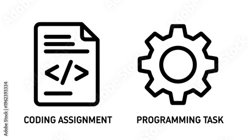 Coding assignment and programming task icon
