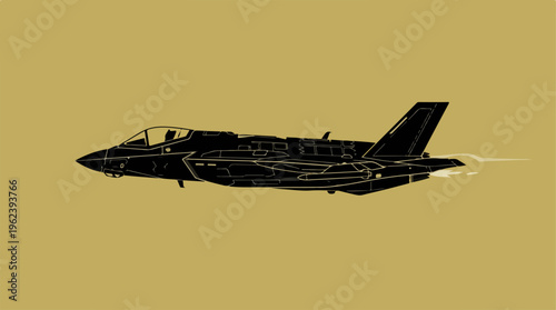 Black F-35 Lightning II fighter jet soaring through the sky.