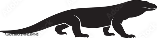 Komodo Dragon Giant Lizard Reptile Silhouettes
