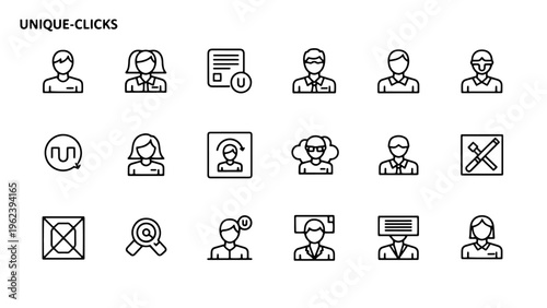 Diverse user profile and engagement activity vector icons collection