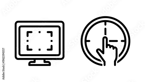 Screen selection and time-based interactive precision line icons