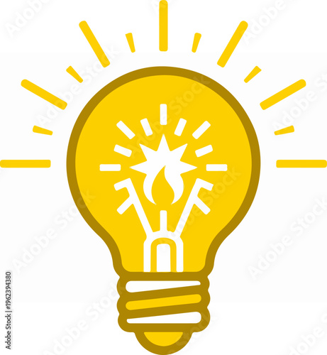 Bright lightbulb illustration representing idea, innovation, and creativity.