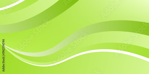 Green Abstract Wave Background With Smooth Curves, Flowing Lines and Copy Space for Design eps 10