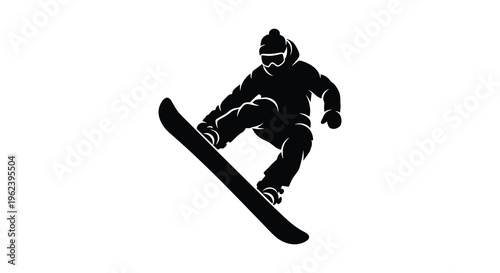 Snowboarder in silhouette performing a trick on a snowboard